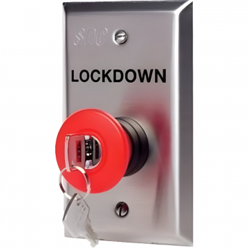 SDC 432KLDUR Lockdown Mushroom Button